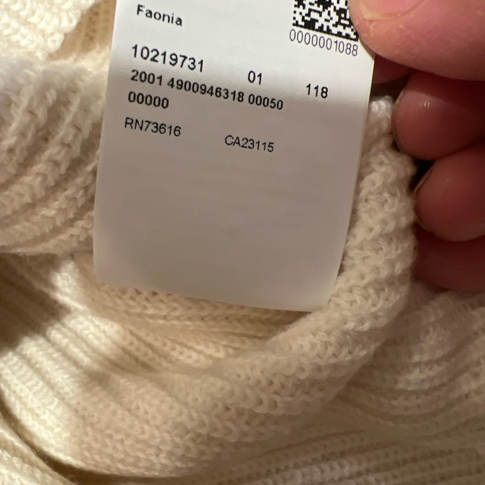 HUGO BOSS FAONIA COTTON & CASHMERE IVORY SWEATER sz S D1 - Picture 10 of 12